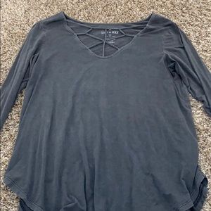 Long Sleeve Cutout Shirt